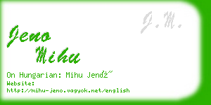 jeno mihu business card